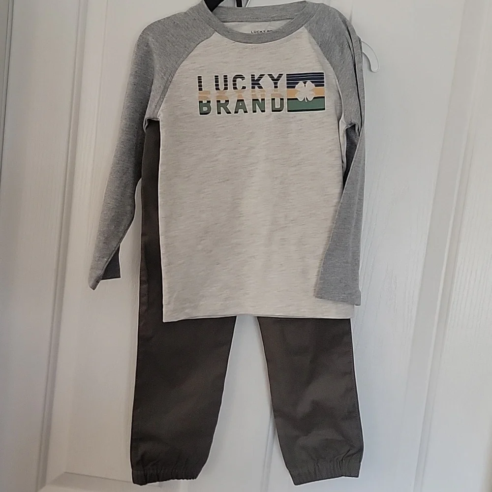 Lucky Brand Kids' Gray and Green Outfit 4T 4 Toddler New